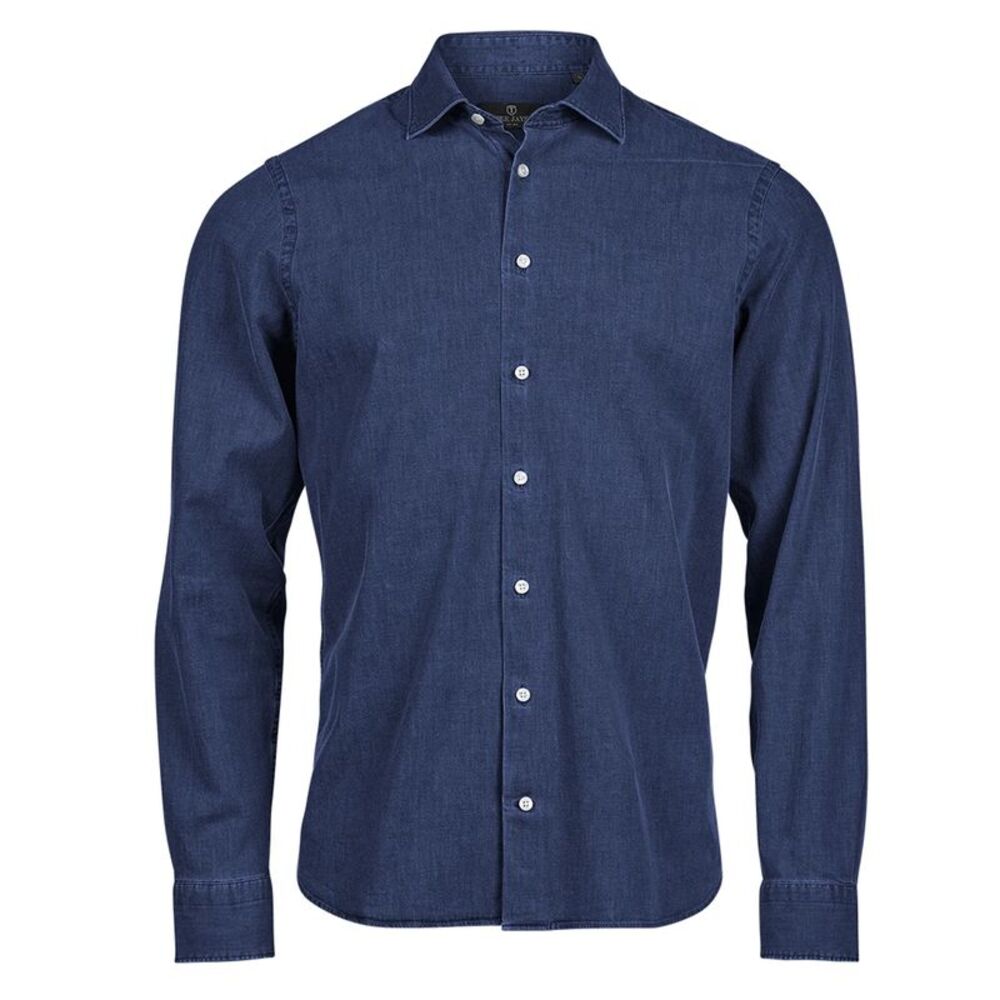 Tee Jays Mens Plain Denim Shirt / Blue Denim